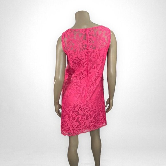 DONNA MORGAN 8 Pink Sleeveless Lace Shift Dress - Picture 3 of 7